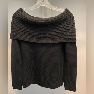 White House Black Market black off-shoulder sweater